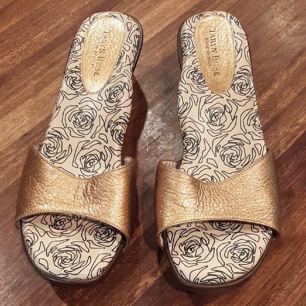 Taryn Rose Gold Slide Sandals